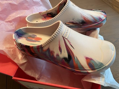 HUNTER In & Out Bloom Clogs Size 12 Genderless White Base With Purple Red Black