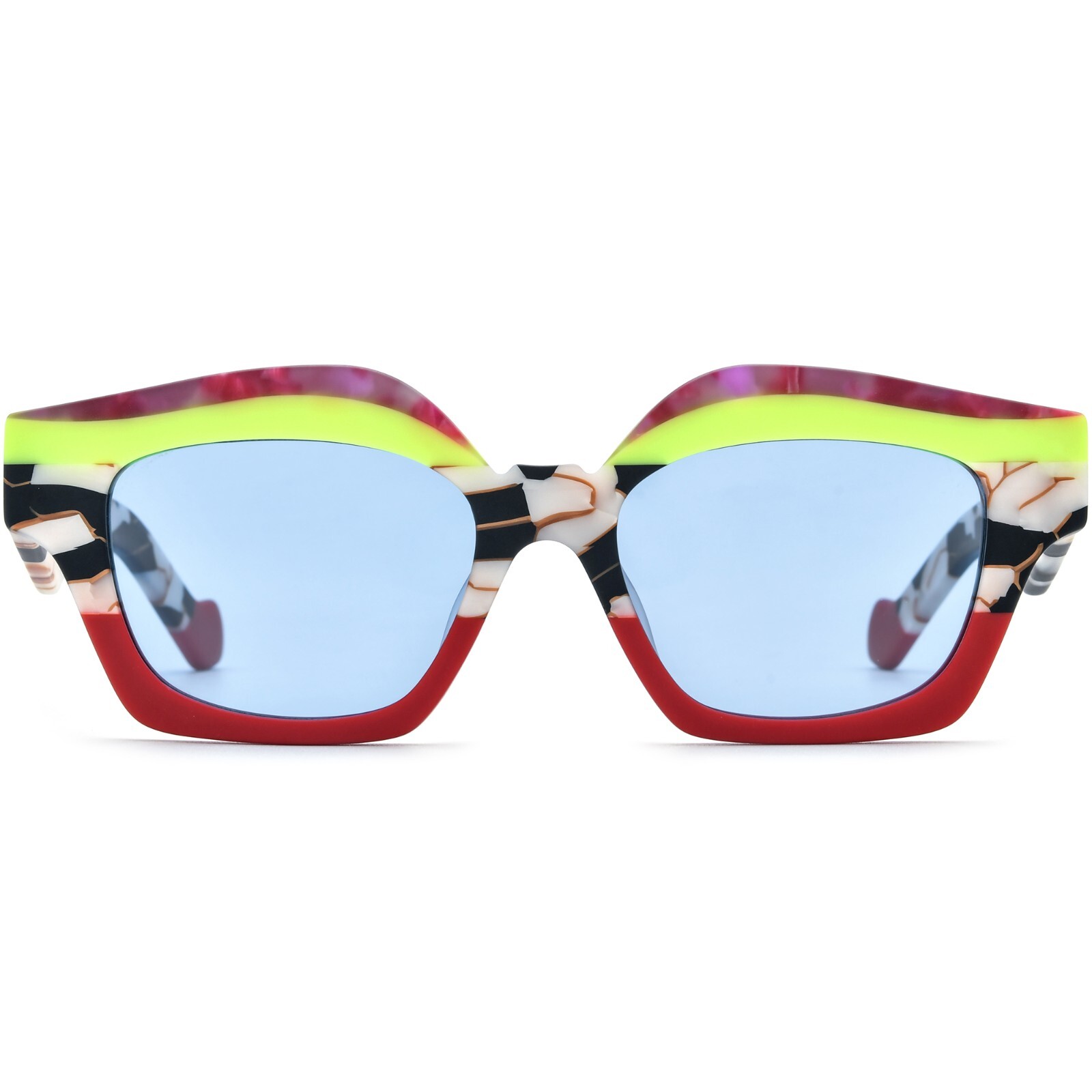 Geometric Sunglasses Thick Strong Colorful Acetate Frame Polarized Sonnenbrillen