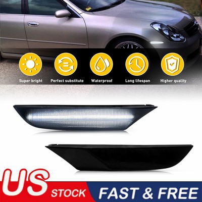 2Pc Front Bumper LED Side Marker Lights Lamp For Infiniti G35 Sedan 4D 2003-2006