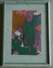 Mid Century Abstract Expressionism Oil on Paper by Artist William Littlefield