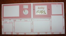 baby girl scrapbook pages 2 each 12 x 12 handmade photo ready girl premade pages
