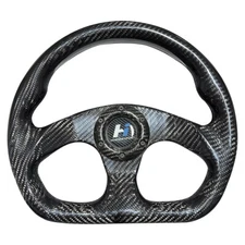320mm Flat Button Racing Steering Wheel Carbon Fiber 6 Holes Universal Jet Plane