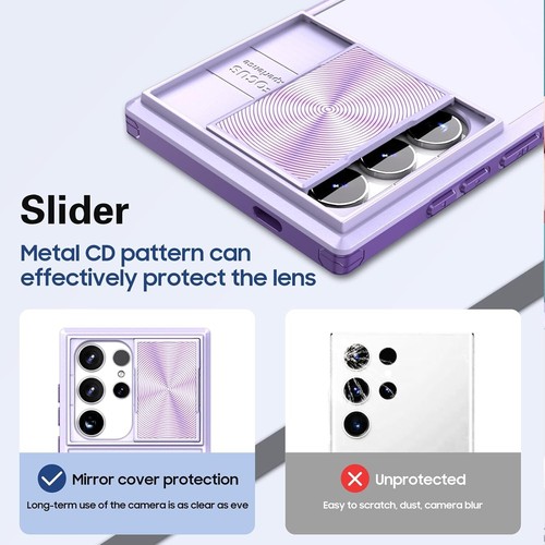 For Galaxy S25 Ultra/S25+/S25 Phone Case Transparent Case W/Camera Privacy Cover - Picture 25 of 35