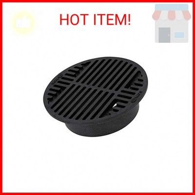 NDS 10 8 in. Round Grate Spee-D Catch Basin 6 in. Drain Pipes & Fittings, Black 