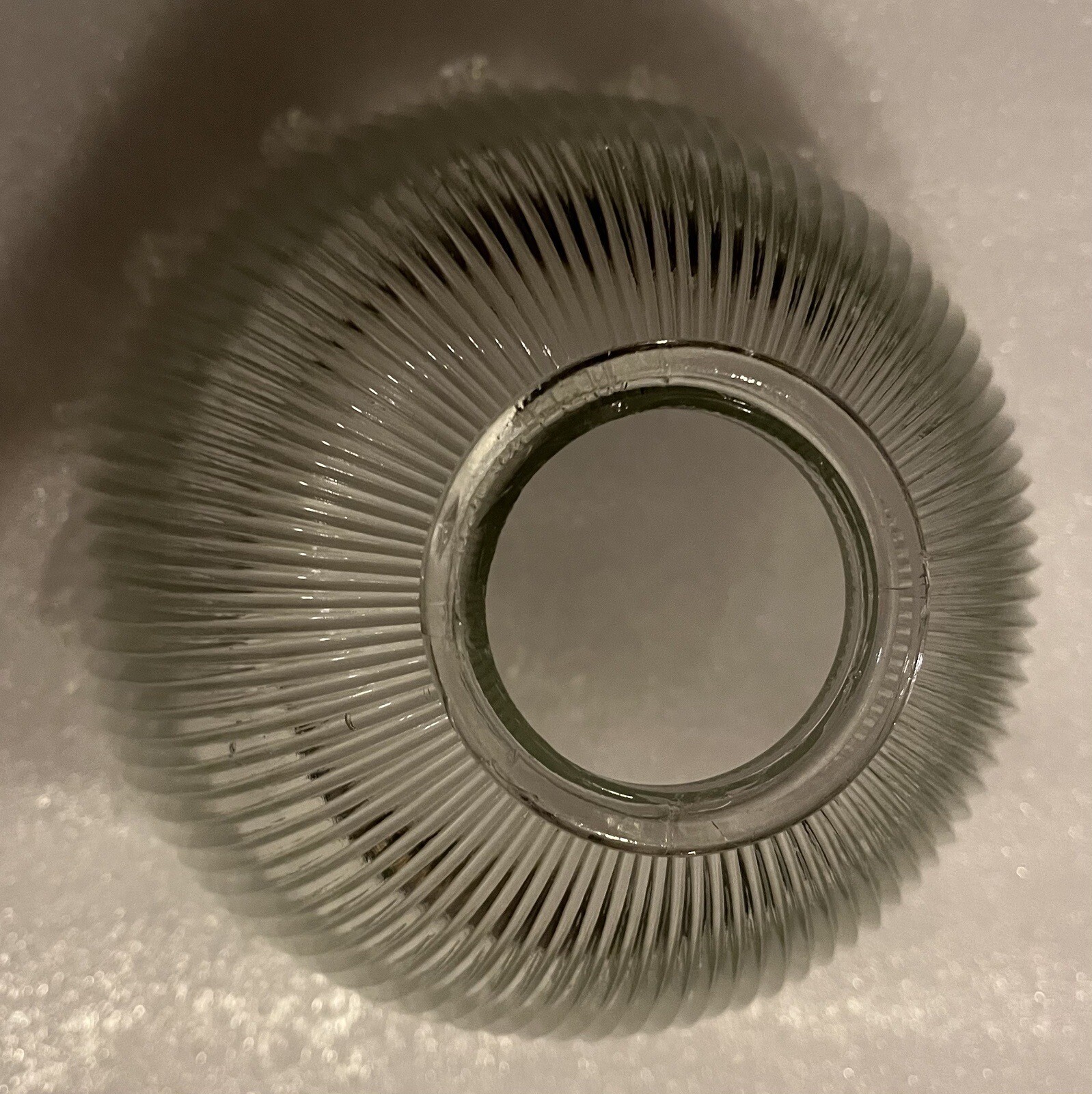 Vtg Light Lamp Shade Clear Glass Wellington Holophane Ribbed Scalloped