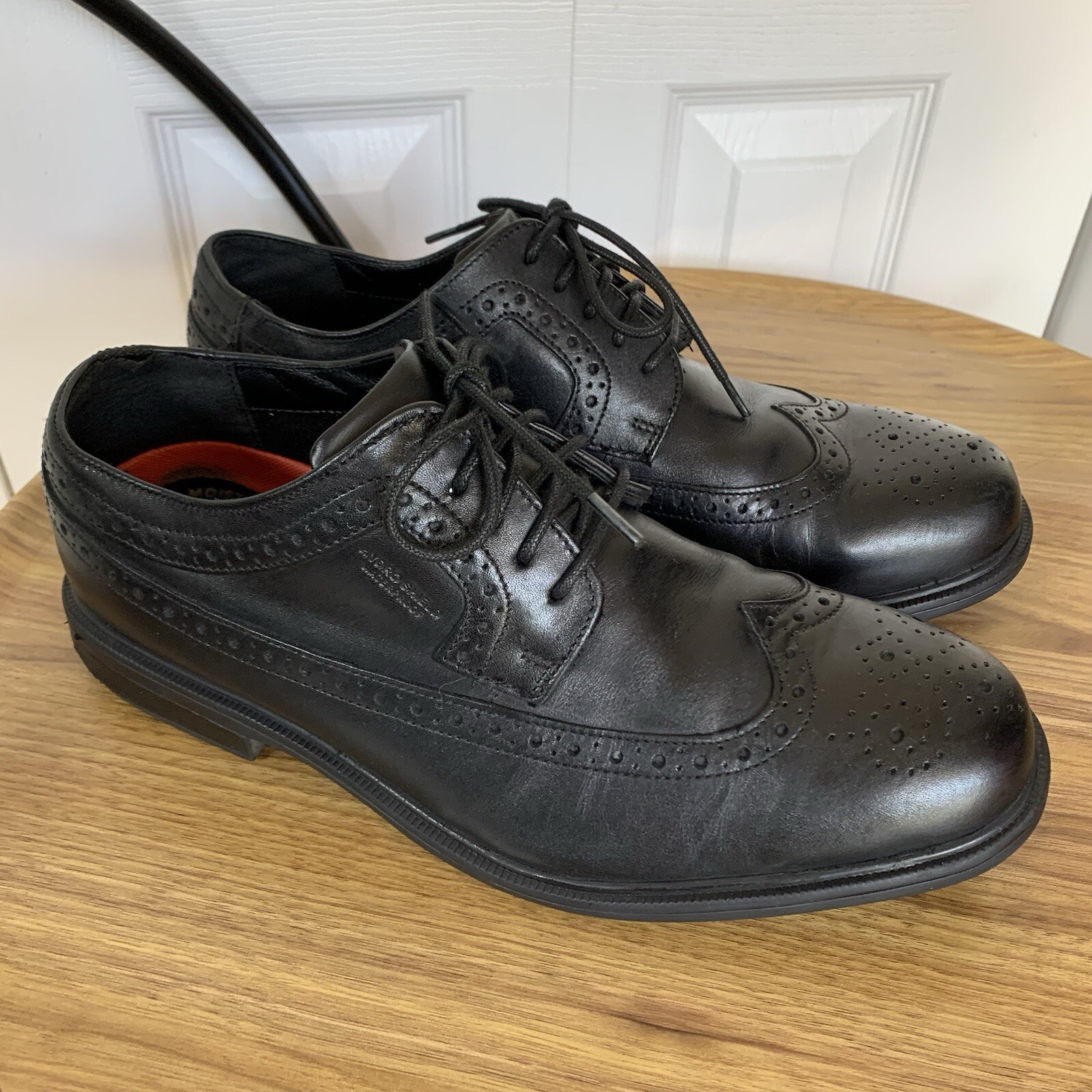 SAOLA ROCKPORT Hydro Shield Oxford in pelle impermeabile da uomo taglia 7 5 W abito nero