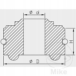 Kit tête d'amortisseur KYB 14x40x21.5 suspension arrière Yamaha YZ 80