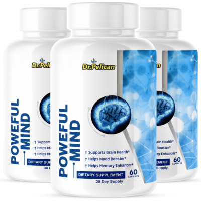 Powerful Mind- Brain Support- 3 Bottles- 120 Capsules