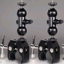 QYXINC Cool Dual Ball Head Magic Arm Adapter Camera Clamp Mount Super Clamp