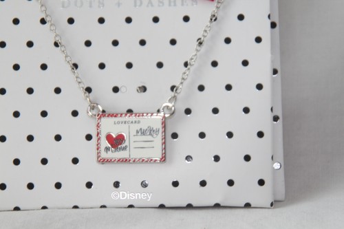 Disney Halskette (neu) HEART MY MINNIE - MICKEY LOVECARD NECKLACE - SILBER MIT TASCHE - Bild 2 von 2