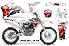 Kit de calcomanía de gráficos MX para Yamaha WR250F y WR450F 2006-2009 calavera a cuadros R W
