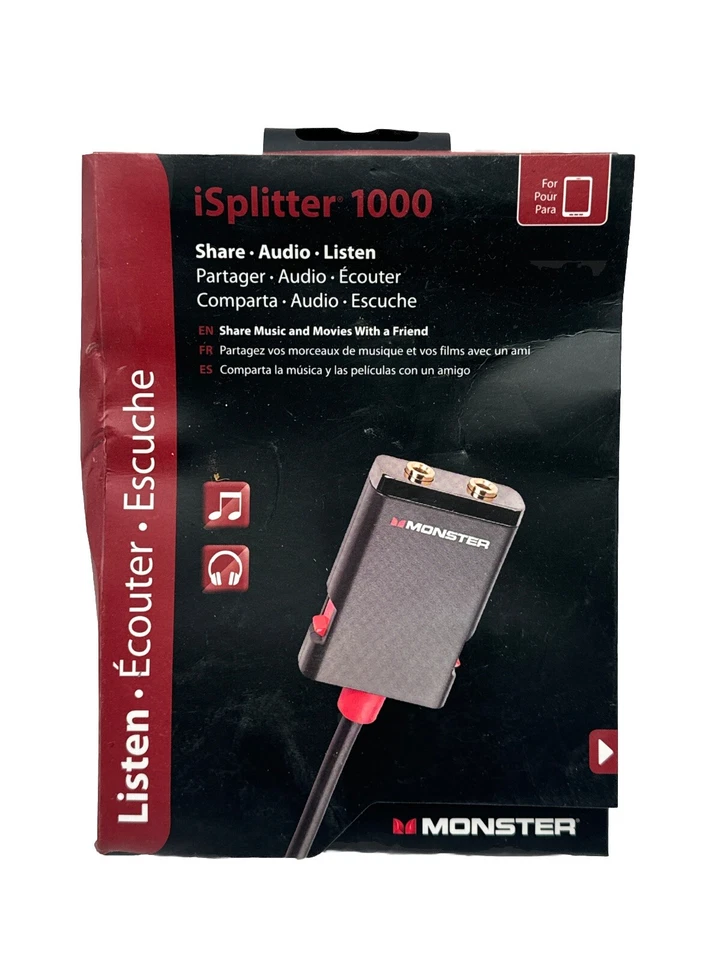 Monster iSplitter 1000 Headphone And Speaker Splitter New - Image 2 of 2