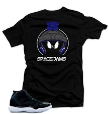Shirt to match   Jordan retro 11 Space Jam Sneakers "Marvin XI" Black Tee