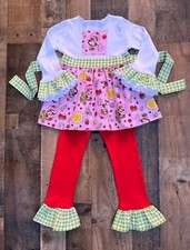 Strawberry Shortcake Little Girl Ruffled Leggings and Top Outfit