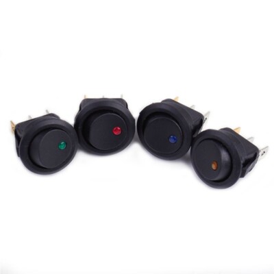 DC 12V Auto Runder Rocker Dot Boat LED Dome Light Toggle AN AUS Schalter 3 Pins