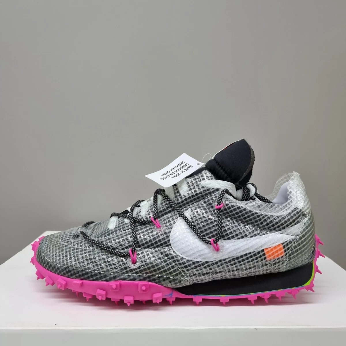 OFF WHITE x NIKE WAFFLE RACER FUSCHIA CD8180 001 TRAINERS