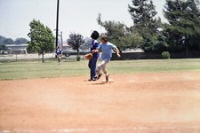 1976 Baseball Interracial Friends Man Rounding Base 4x6 Vintage Photo Reprint