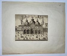VENICE ST MARC CHURCH ITALY 1706 ALEXANDRE DE ROGISSART ANTIQUE VIEW