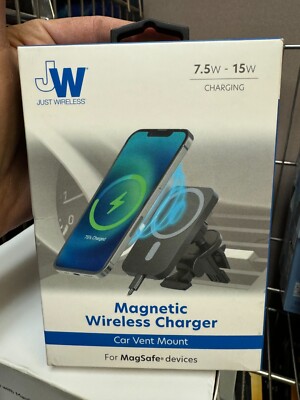 Just Wireless Magnetic Charging for MagSafe Charger Car Mount - Black
