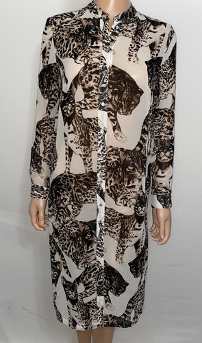 H\u0026M CONSCIOUS Cheetah Cat Dress Button 