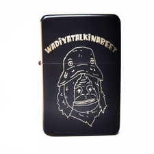 BRAND NEW -  DESIGNED BRUSHED STYLED CIGARETTE PETROL LIGHTER - Big Lez 