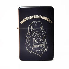 BRAND NEW -  DESIGNED BRUSHED STYLED CIGARETTE PETROL LIGHTER - Big Lez 