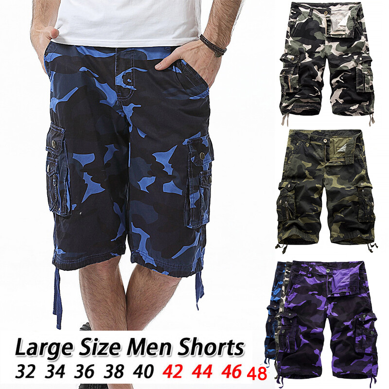 Mens Camouflage Shorts Combat Shorts Casual Army Cargo Camo Work Half