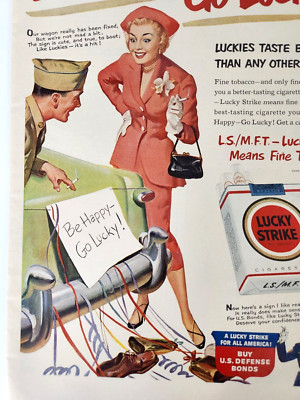 Be Happy Go Lucky Strike Cigarette 1951 Magazine Ad Art Print Luckies