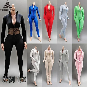 1/6 Tight Jumpsuit Bodysuit Stealth Suit Clothes Fit 12'' Female Action Figure