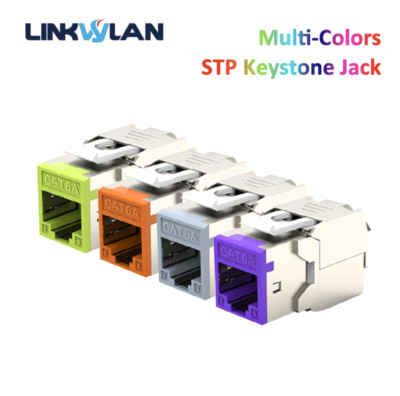 LinkWyLAN  Cat 6A RJ45 Colour Keystone Jack Module Connector - Shielded - 10Gbps