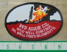 RED ADAIR CO. WILD WELL CONTROL OIL WELL FIRES BLOW OUTS SEW ON PATCH 4 3/8 BY3"