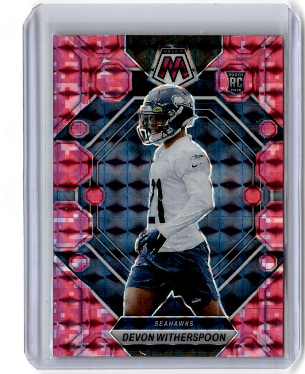 2023 Panini Mosaic #313 Devon Witherspoon Camo Pink Mosaic RC