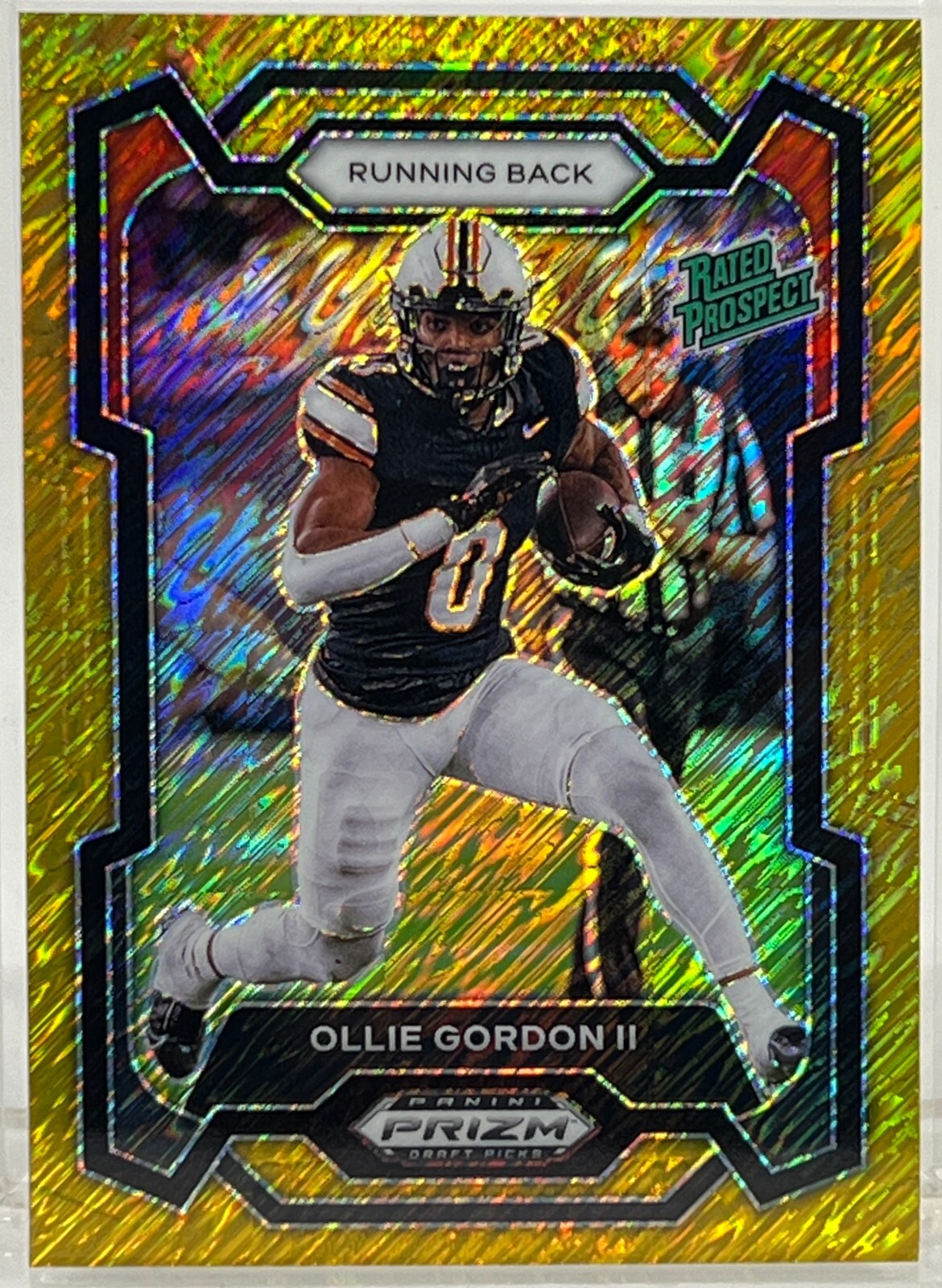 Ollie Gordon II 2024 Prizm Draft Picks Gold Shimmer #4/15 Oklahoma State