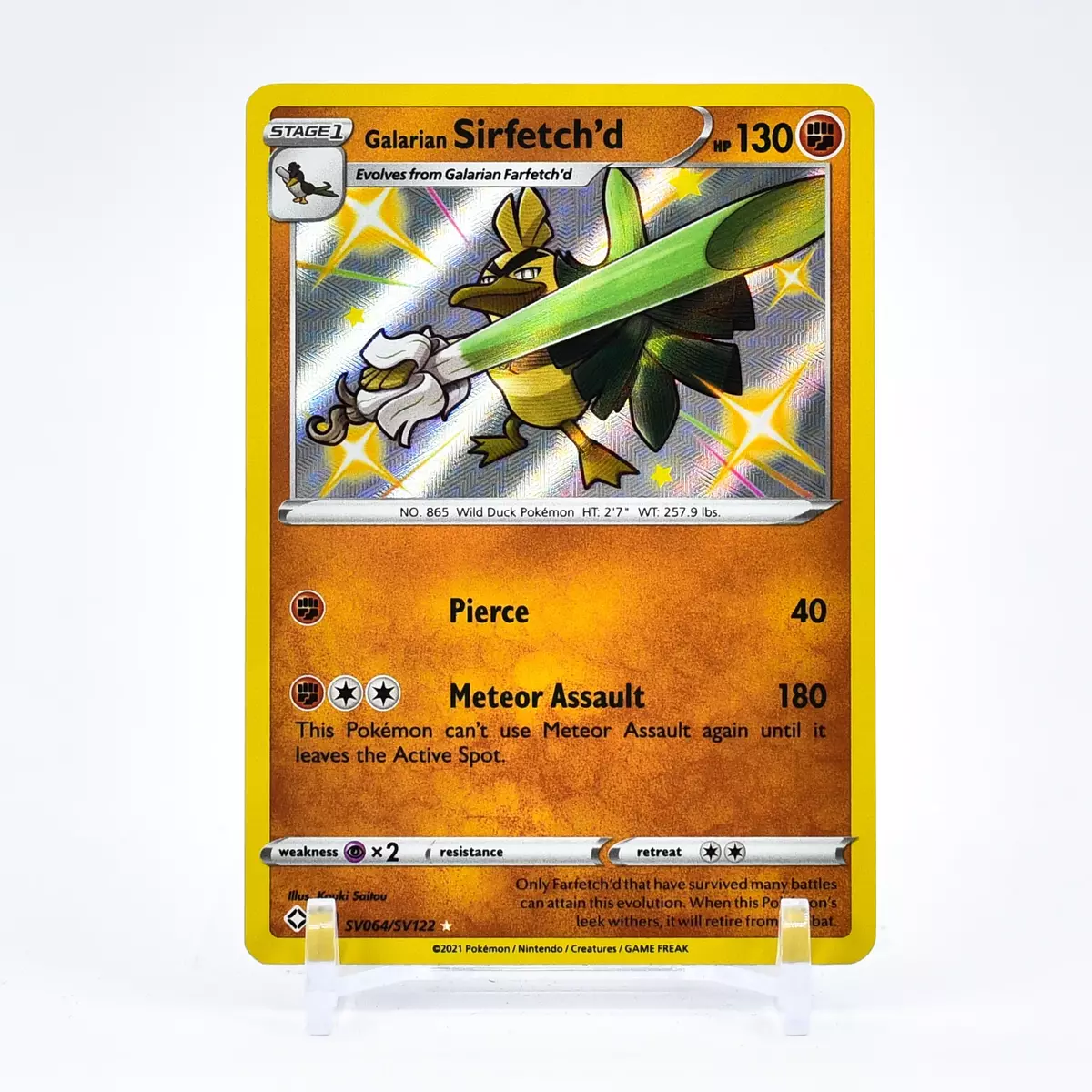 2021 Pokémon Shining Fates Galarian Sirfetch'd Holo SV064/SV122