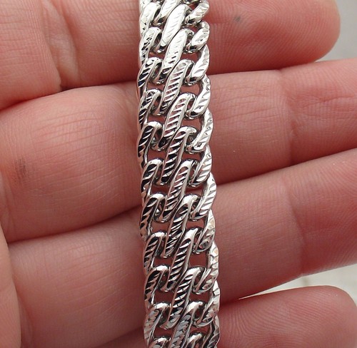 Reversible Infinity Figure 8 Chain Bracelet Anti-Tarnish Real Sterling Silver - Picture 4 of 4
