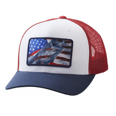 Huk American Frogger Mesh Snapback Trucker Style Bass Hat H3000247 ...