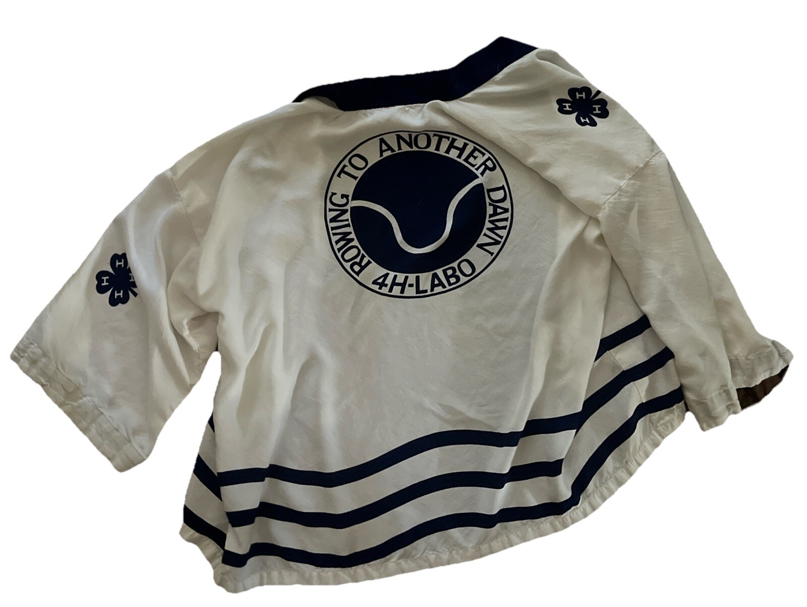 FILA Camicia kimono cotone vintage giapponese giovane MI 4H canottaggio verso un'altra alba LABO