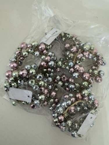 Valerie set of six beaded napkin rings pastel new - Picture 3 of 3