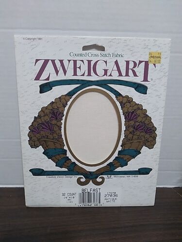 Zweigart  32 Count Linen Counted Cross Stitch Fabric 14" x 18" Antique White - Picture 1 of 5