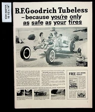 1956 B.F. Goodrich Tubeless Tires Safe Driving Book Kids Vintage Print Ad 36787