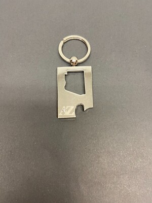 Vintage Arizona Map Golden Tone Metal Keychain Bottle Opener Travel Souvenir NOS