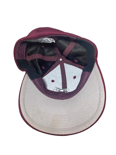 Unknown Sj Logo Print Maroon Baseball Fitted Hat Writing Inside - Picture 6 of 8