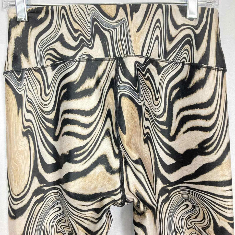 Хорошие американские леггинсы женские размер 3 L бежевые зебра эластичные брюки без застежек с высоким подъемом - Изображение 4 из 4