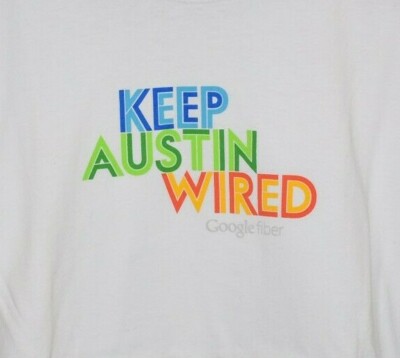 NEW! UNWORN! Mens Google Fiber Keep Austin Wired T-Shirt size MEDIUM