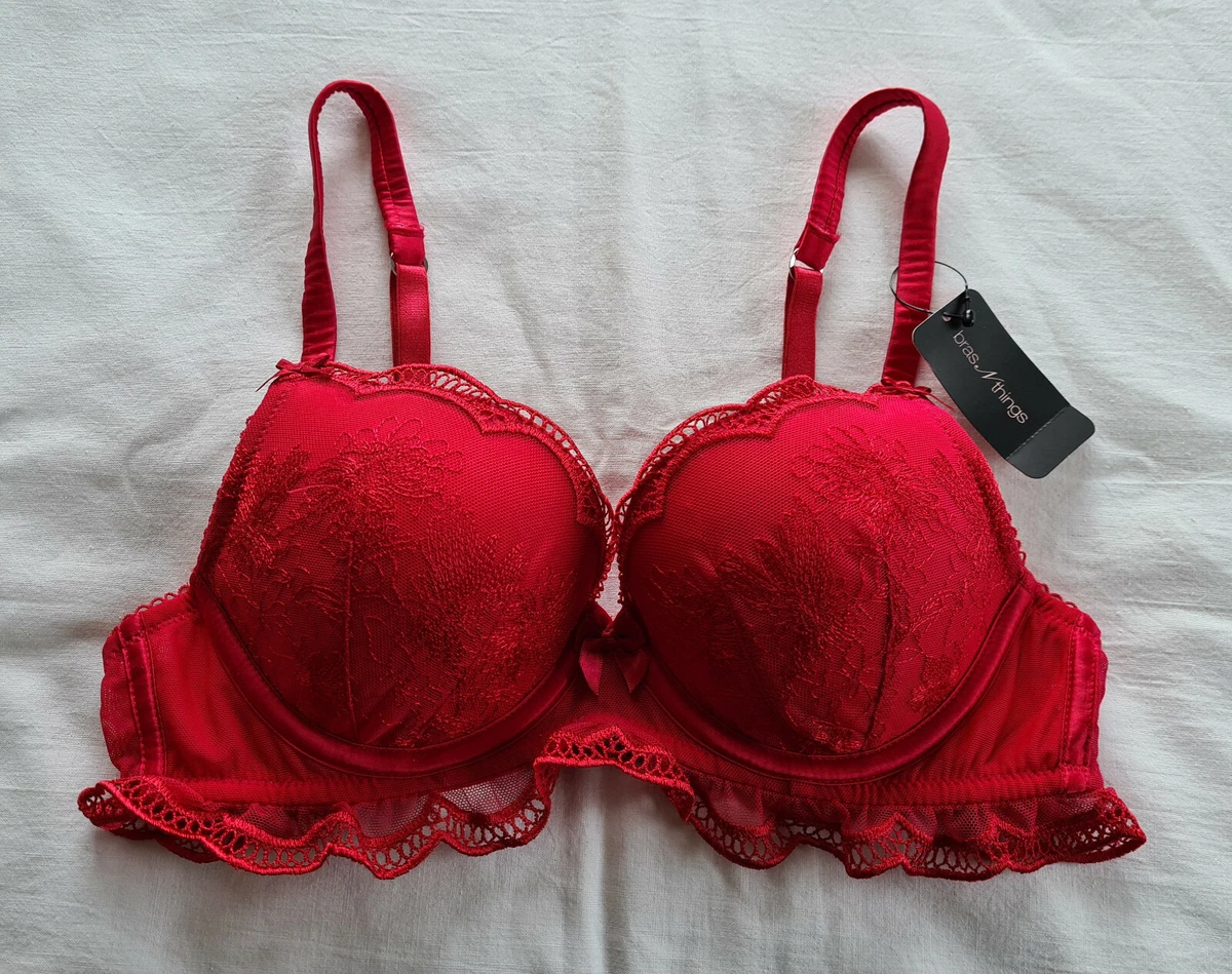 Bras N Things Ladies Red Hartley Bliss Plunge Contour Bra Size 10B New