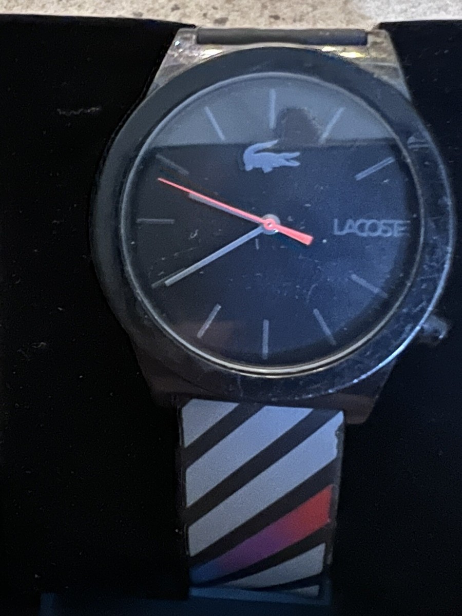 Lacoste Mens Black Silicone Strap Black