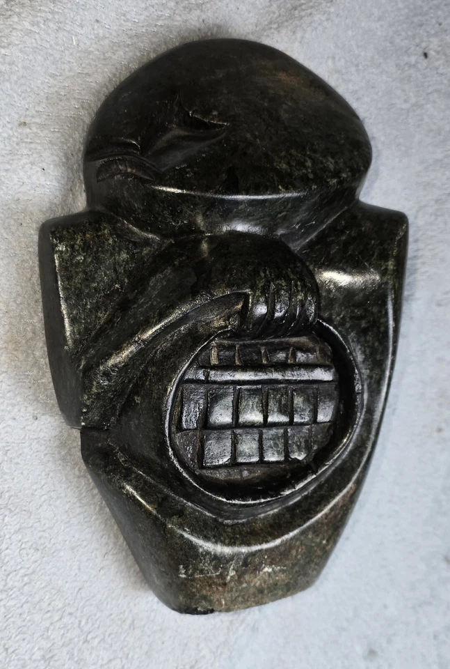 Jabonera esquimal inuit tallada a mano tallada a mano 10" X 7" escultura artística Foto 2 de 4