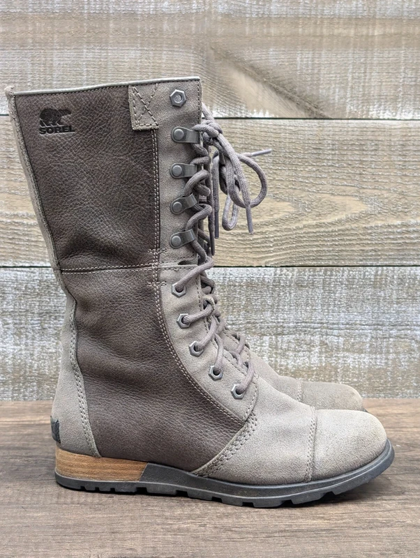sorel major side zipper mid calf leather winter boots