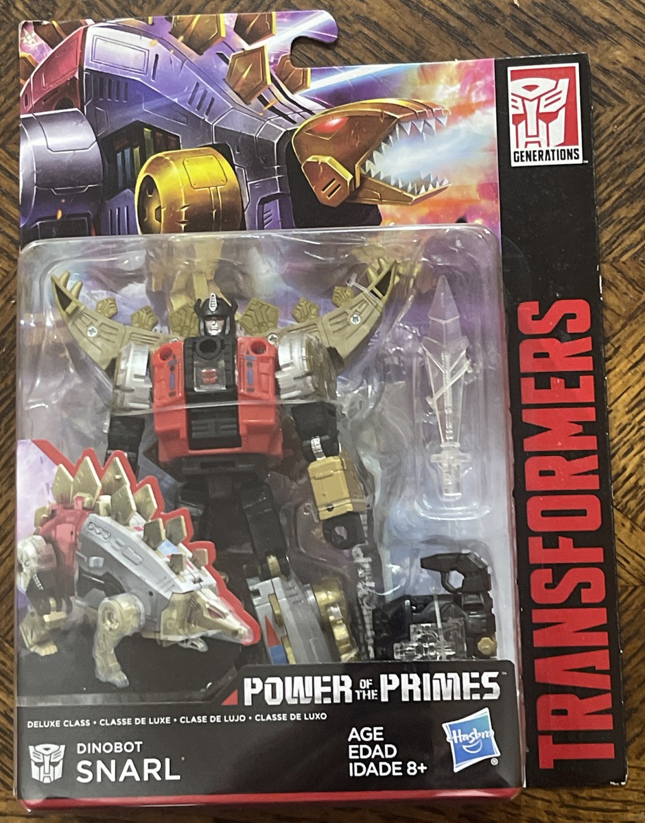 Transformers Generations Power Of The Primes | Deluxe Class Dinobot Snarl | Figura 14 Cm Con Accessori E Carta