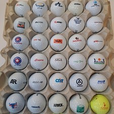 30 Logo Golf Balls Lot 033 Courses Brands Advertising Collectible vtg